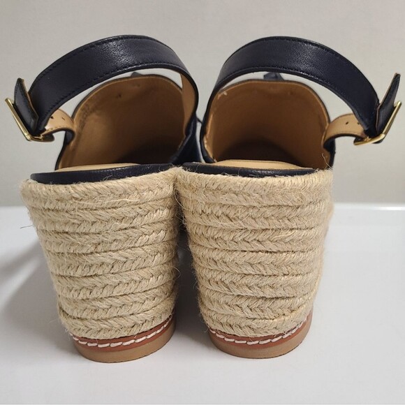 Talbots Saylor Bow Blue Denim Espadrille Wedge Sandals 10½ - Picture 10 of 12